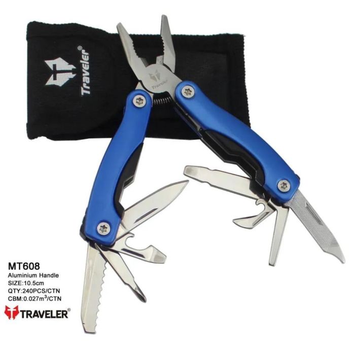 Багатофункціональний ніж (мультитул) Traveler MT-608 Blue/Black/Grey 10,5см