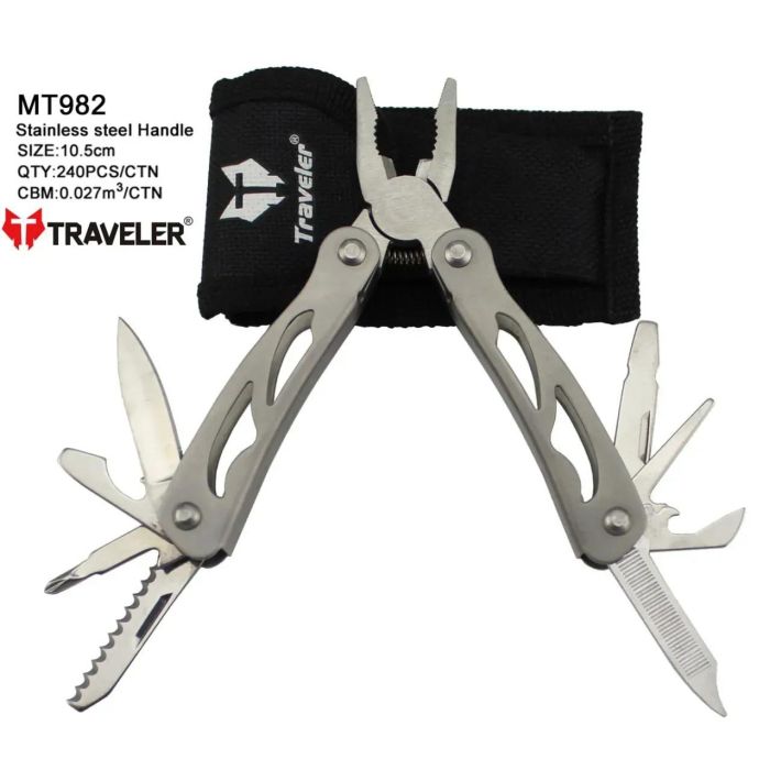 Багатофункціональний ніж (Мультитул) Traveler MT-982 10 в 1 у чохлі 10,5 см