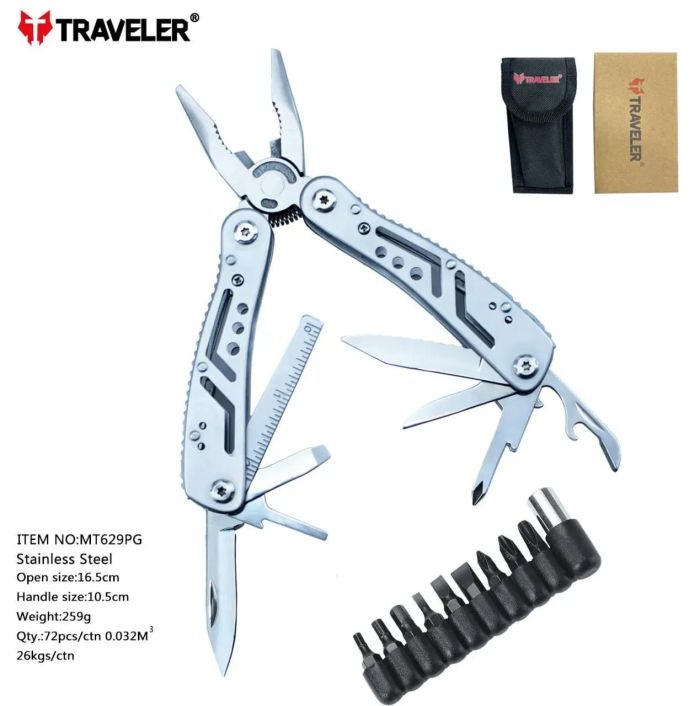 Мультитул тактичний Traveler Deluxe MT-629-PG 14в1, 16.5 см
