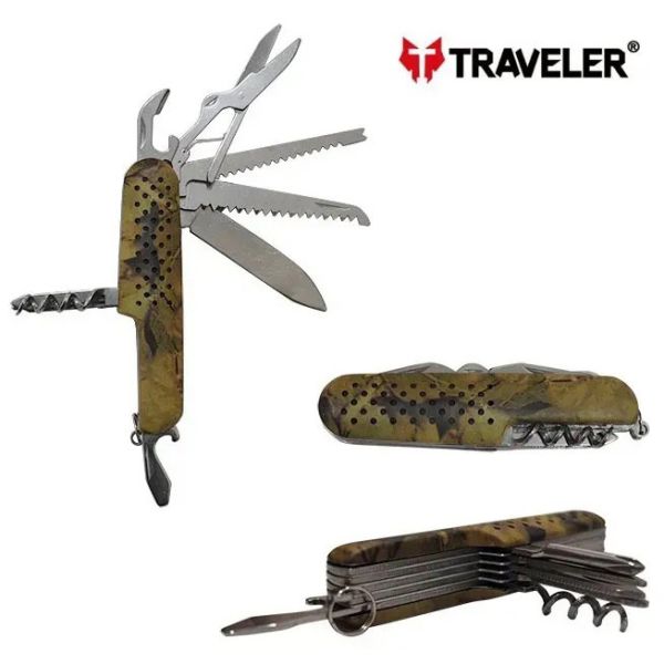 Ніж універсальний Traveler 10 в 1 Мультитул 9,1см K-5011-G-40-F-BOX