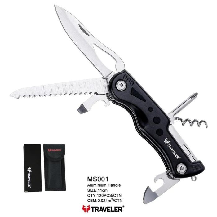 Туристичний ніж Traveler 11см MS-001 Black/Blue/Red