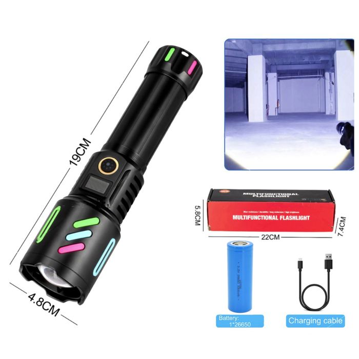 Ліхтар NIGHT VISION FLUORESCENCE W514/1143-WHITE LASER LED PM10-TG, 1x26650, Power Bank, ЗП Type-C, zoom
