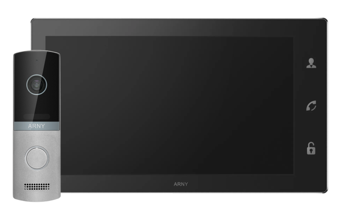 Комплект домофонний ARNY AVD-1421 (AVD-1040 2Мп PiP + AVP-NG230 1Мп), Black + Silver