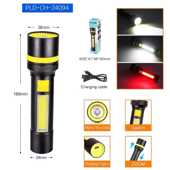 Ліхтар 24094-WHITE LASER LED PM10-TG+COB(White+Red), Li-Ion акумулятор, ЗП Type-C, zoom