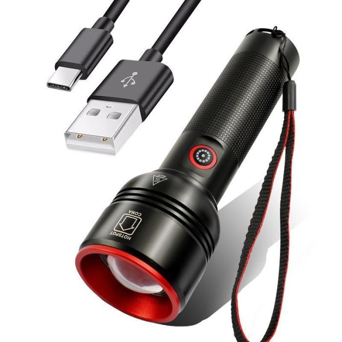 Ліхтар SY-2208-TG, 1 РЕЖИМ, Power Bank, 1x18650, ЗП Type-C, zoom, Box