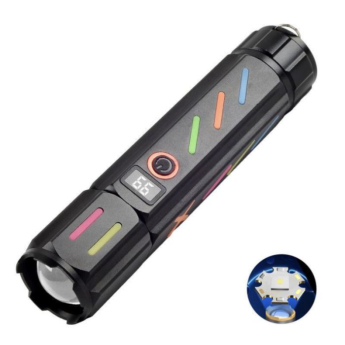 Ліхтар NIGHT VISION FLUORESCENCE 530 WHITE LASER LED PM30-TG, Power Bank, 1x18650, ЗП Type-C, zoom, Box