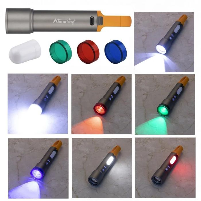 Ліхтар CB-X723-TG+3LED, Li-Ion акумулятор, 3 фільтри, ЗП Type-C, zoom, Box