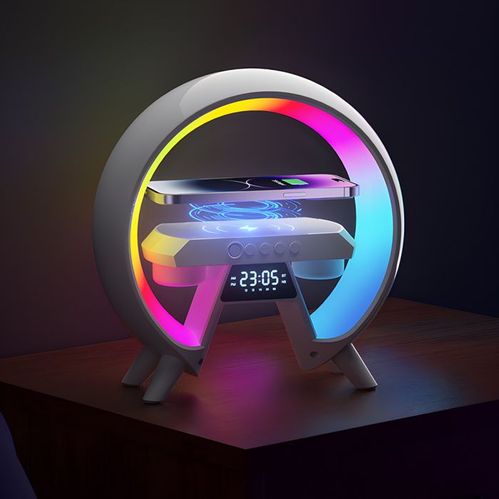 Light Sound Machine XM-X63, RGB нічник, годинник, бездротова зарядка, Bluetooth колонка
