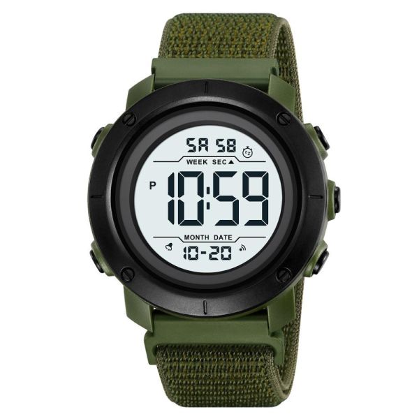 Годинники наручні 2497NAGWT SKMEI, ARMY GREEN/WHITE-NYLON
