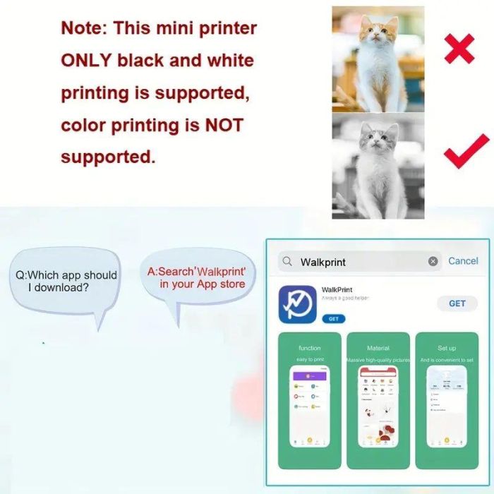 Дитячий термопринтер A8 Cat printer blue, bluetooth, ЗП Type-C