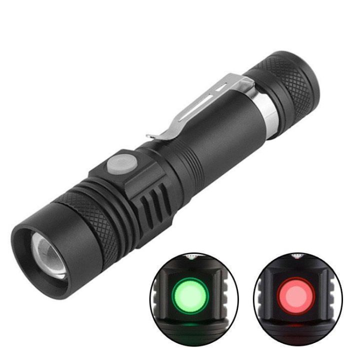 Ліхтар 608-T6(Red), 1x18650, ЗП microUSB, zoom