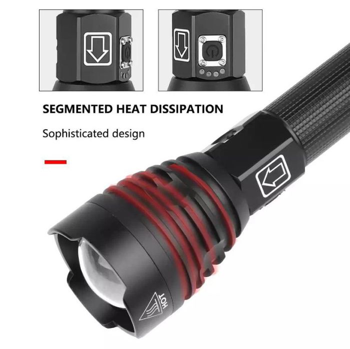 Ліхтар BL-601-P90, 2x26650/2x18650, ЗП Type-C, індикація заряду, zoom, Box