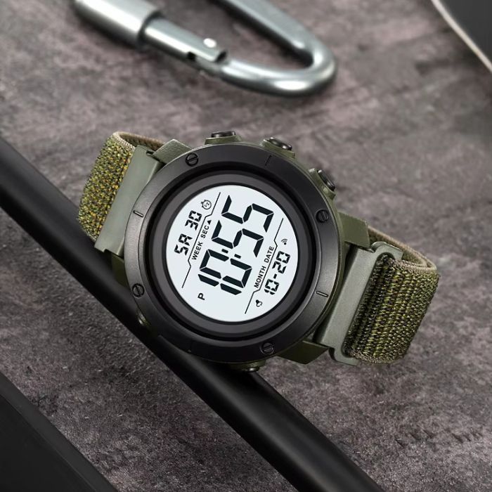 Годинники наручні 2497NAGWT SKMEI, ARMY GREEN/WHITE-NYLON