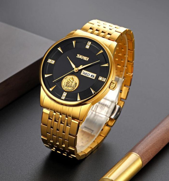 Годинники наручні 9309GDBK SKMEI, GOLD/BLACK