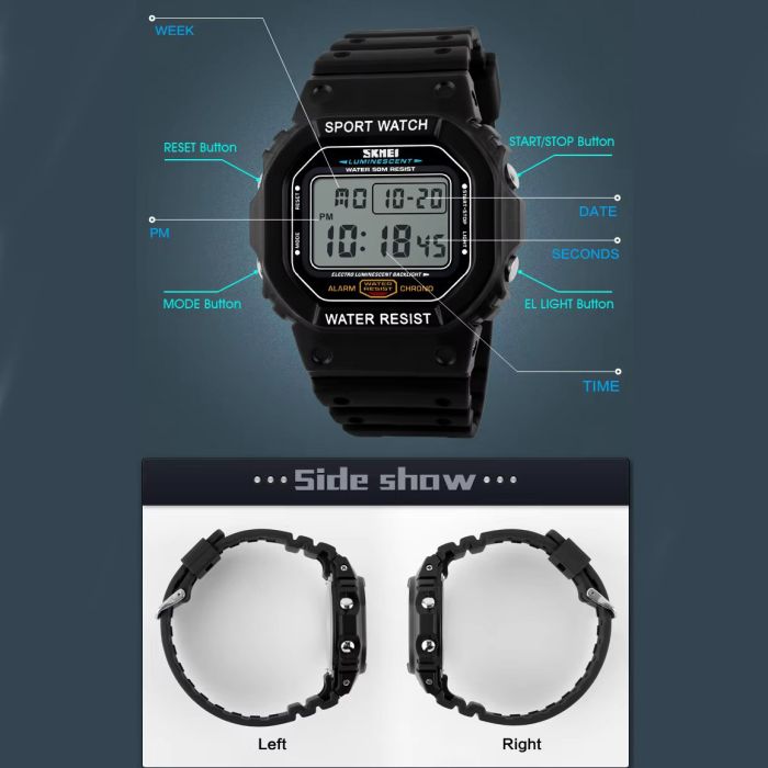 Годинники наручні 1134BKWT SKMEI, BLACK/WHITE