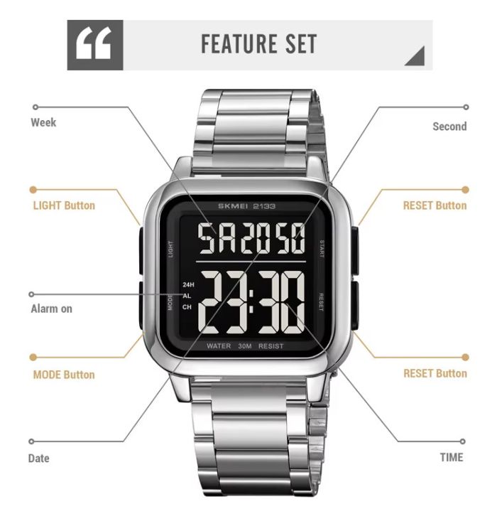 Годинники наручні 2133SI SKMEI, SILVER