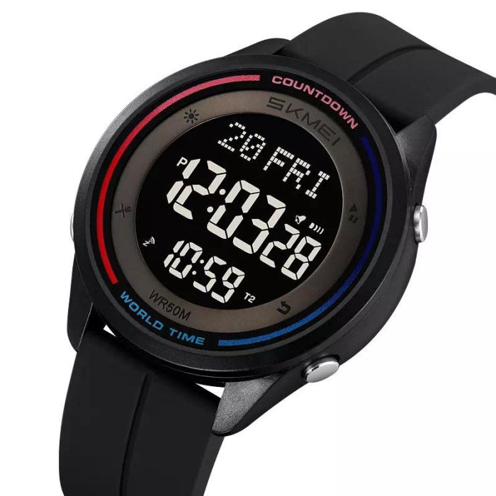 Годинники наручні 2412PBK SKMEI, BLACK-SILICONE