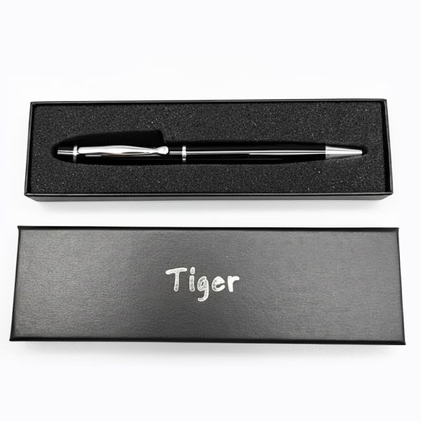 Подарункова ручка кулькова Tiger у футлярі (чорно-срібляста) 262