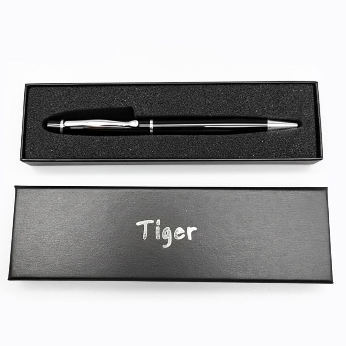 Подарункова ручка кулькова Tiger у футлярі (чорно-срібляста) 262