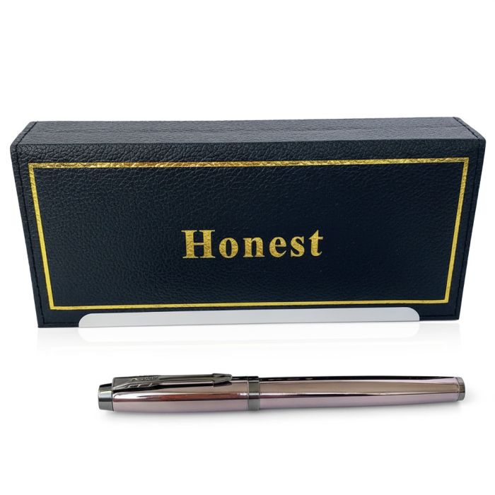 Кулькова ручка в подарунковому футлярі, металева (хром) Honest 906