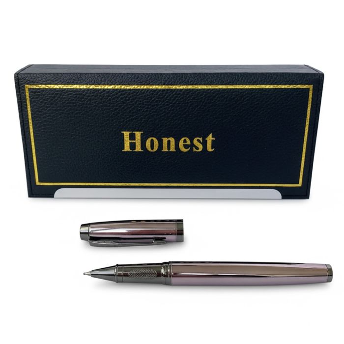 Кулькова ручка в подарунковому футлярі, металева (хром) Honest 906