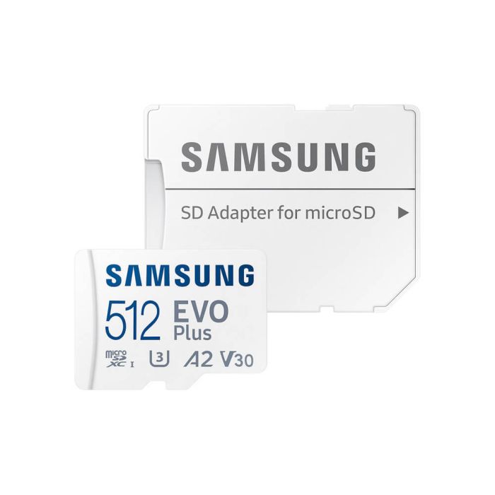Карта пам'яті Samsung Evo Plus microSDXC 512GB UHS-I U3 V30 A2 + SD адаптер (MB-MC512SA/EU)