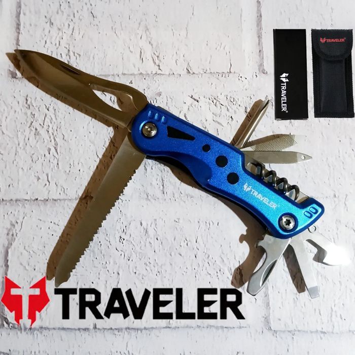 Тактичний ніж Traveler (10 в 1) Мультитул 11см MS002G Black/Blue