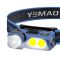 Налобний ліхтар YEMAO YM-T615, 500LM, акумулятор 700 mAh, із червоним світлом