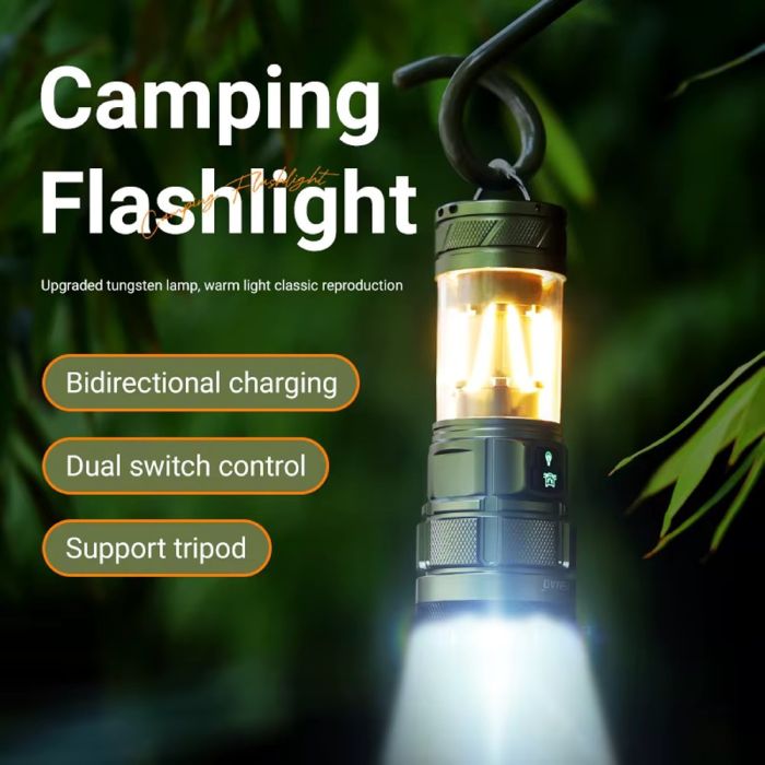 Ліхтар YEMAO YM-A19 9LED, 1x26650, Power Bank, ЗУ Type-C, гачок, 3 фільтри, функція лампи