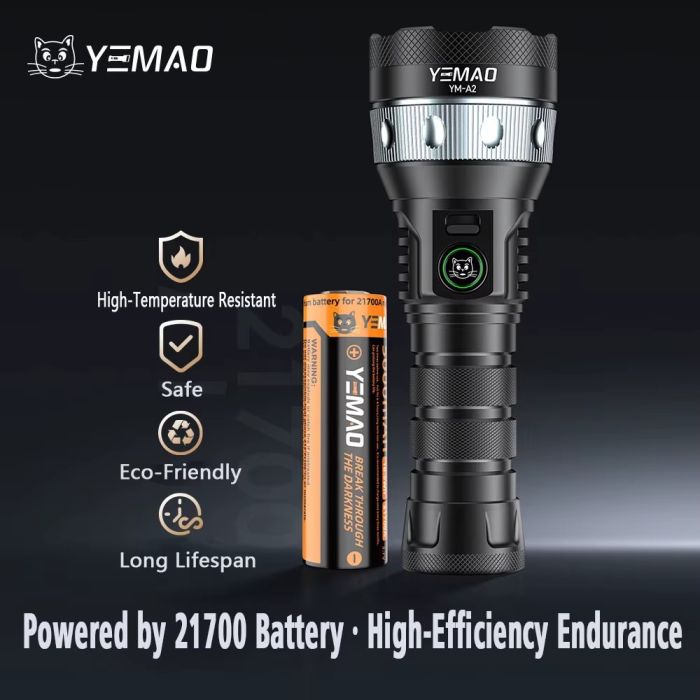 Ліхтар YEMAO YM-A2-C Sanan 7171+COB, 1x21700, ЗУ Type-C, zoom