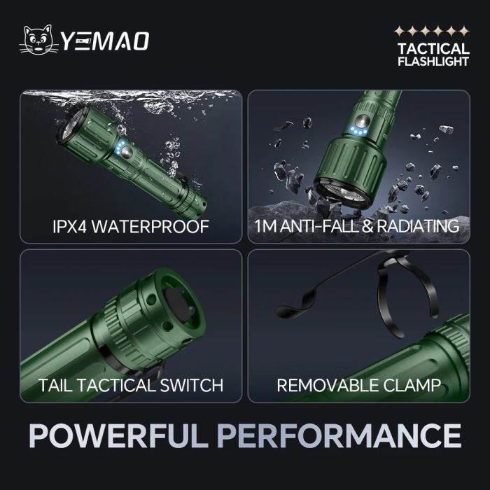 Ліхтар YEMAO YM-A83 3KX50, 1x21700, ЗУ Type-C