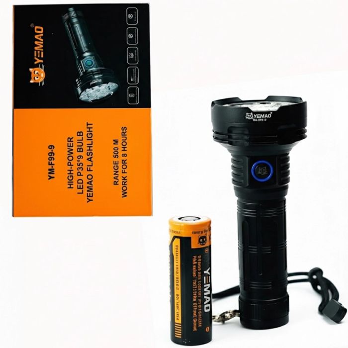 Ліхтар YEMAO YM-F99-9 9P35, 1x32850, Power Bank, ЗУ Type-C