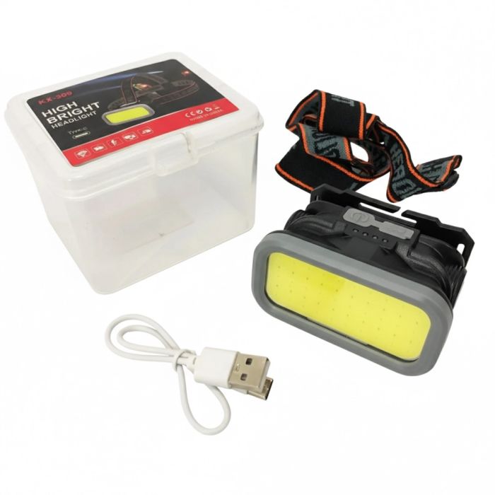 Ліхтар налобний YEMAO YM-309-COB(White+Red), Li-Ion акумулятор, ЗП Type-C, Box