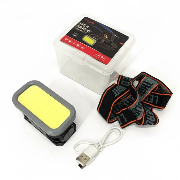 Фонарь налобный YEMAO YM-309-COB(White+Red), Li-Ion аккумулятор, ЗУ Type-C, Box