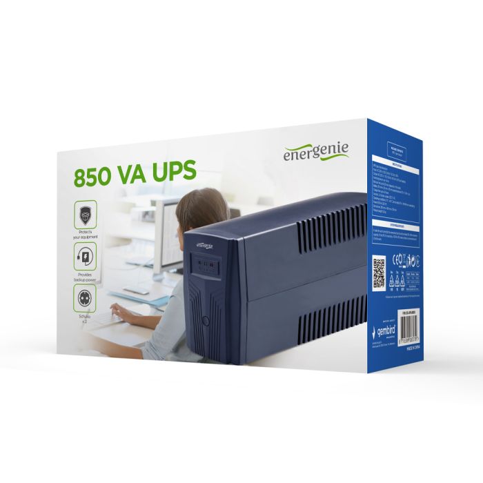 Джерело безперебійного живлення EnerGenie EG-UPS-B850 850ВА / 510Вт лінійно-інтерактивне з функцією холодного старту