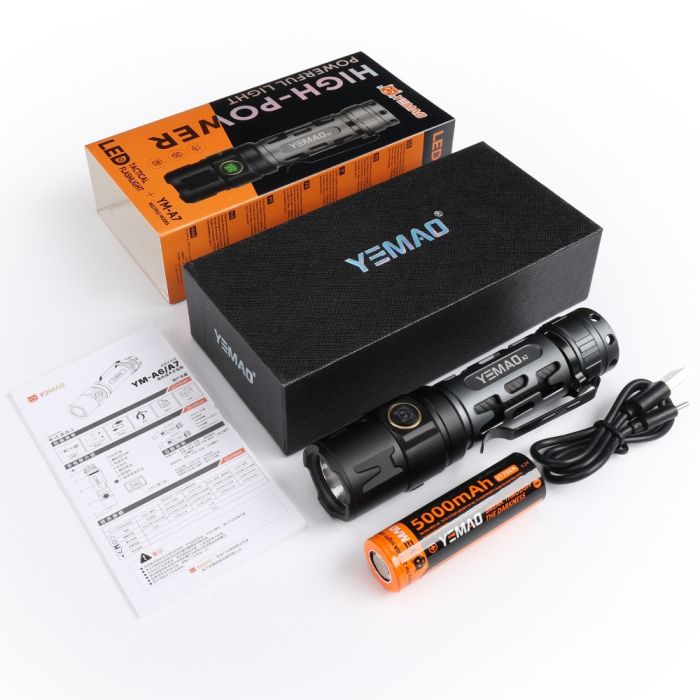 Тактичний ліхтар YEMAO YM-А7, 2200LM, акумулятор 21700 (5000 mAh)