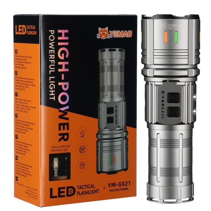 Фонарь YEMAO YM-G921 TG 30W, 1x40700, Power Bank, ЗУ Type-C, zoom, функция лампы