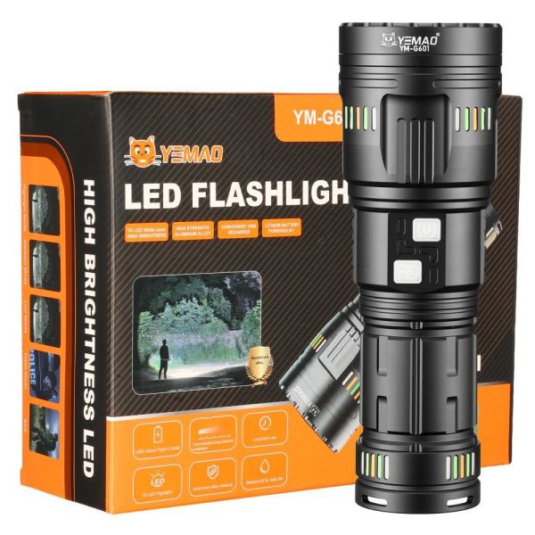 Ліхтар YEMAO YM-G601 TG 60W, 4x18650, Power Bank, ЗУ Type-C, zoom, кейс