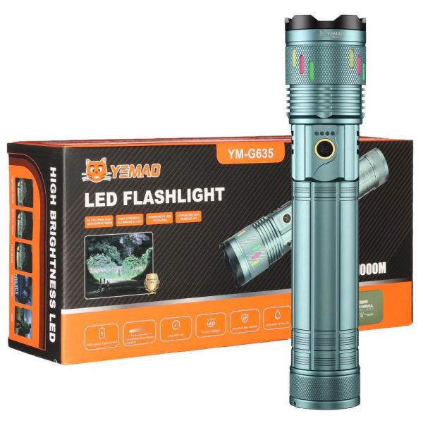 Фонарь YEMAO YM-G635 TG 30W, 1x401350, Power Bank, ЗУ Type-C, zoom, кейс