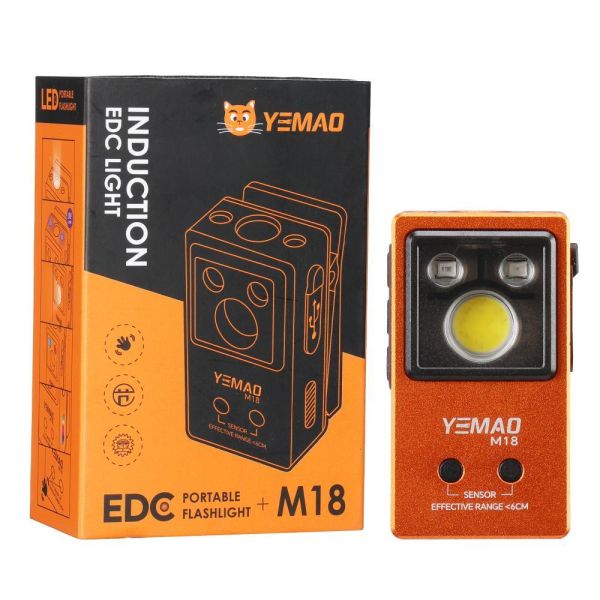 Фонарь YEMAO YM-M18 TG+2UV+SMD(RGB), Motion Sensor , Li-Ion аккумулятор, ЗУ Type-C, магнит, клипса