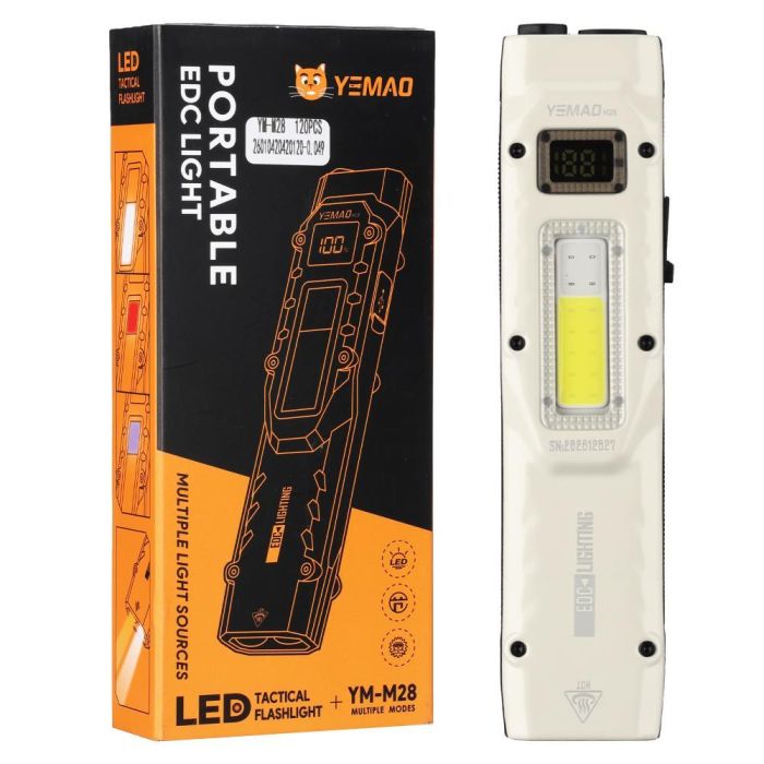 Ліхтар YEMAO YM-M28 2XPL+COB(White+Red)+UV, Li-Ion акумулятор, ЗУ Type-C, кліпса