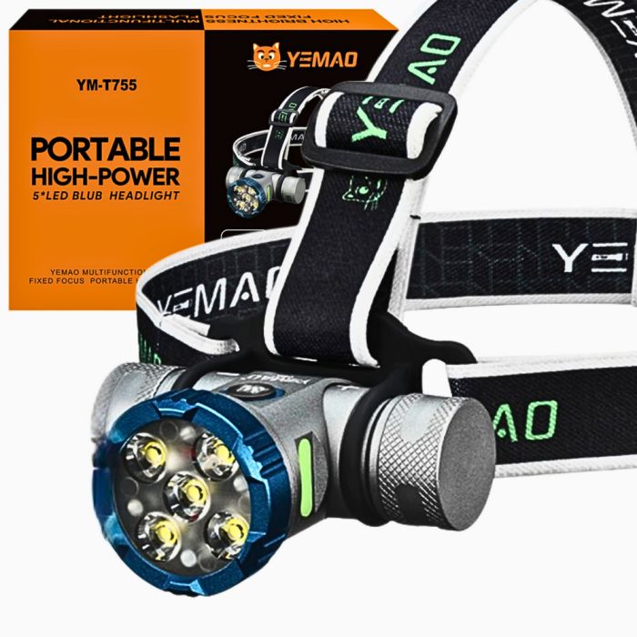 Налобний ліхтар YEMAO YM-T755X, 3000LM, акумулятор 2x21700 (4200 mAh), із червоним світлом