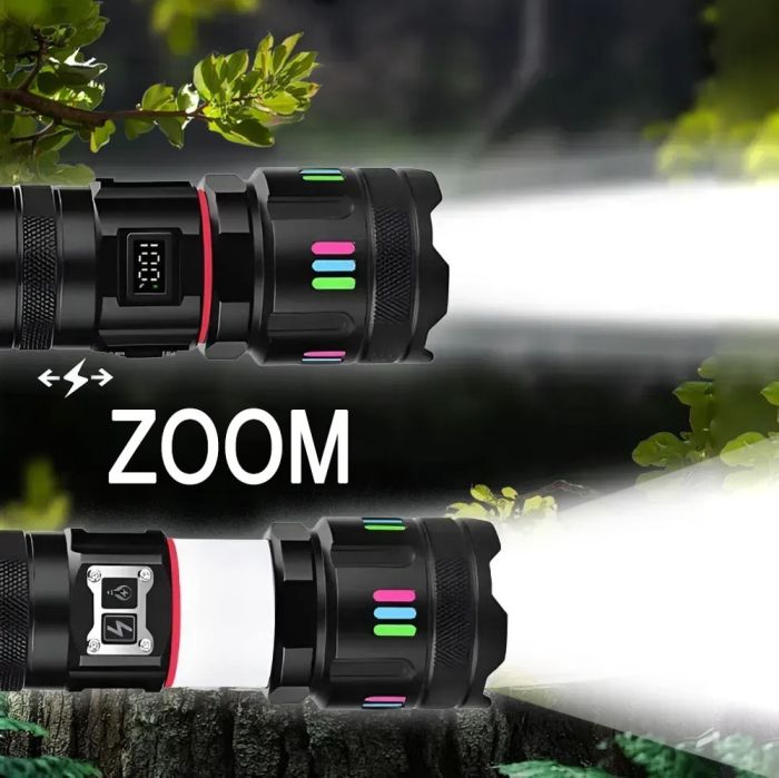 Ліхтар YEMAO YM-G37Y-TG-30W, 1x40700, Power Bank, ЗУ Type-C, zoom, функція лампи, IP66