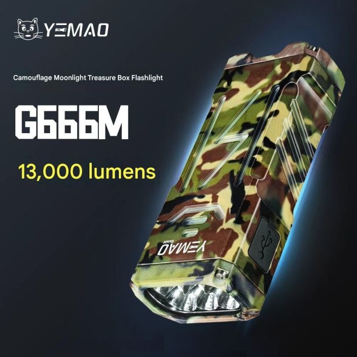 Ліхтар YEMAO YM-G666M-6P80, Li-Ion акумулятор, Power Bank, ЗУ Type-C, чохол