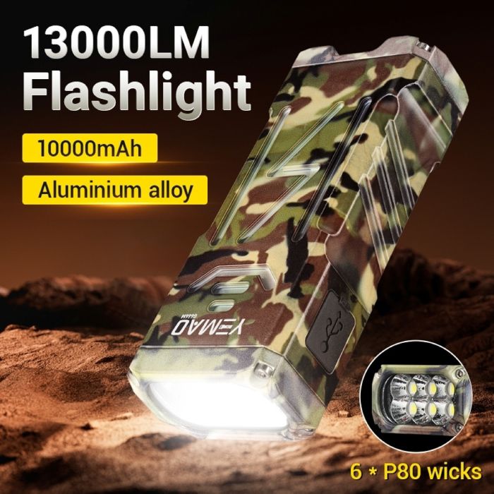 Ліхтар YEMAO YM-G666M-6P80, Li-Ion акумулятор, Power Bank, ЗУ Type-C, чохол
