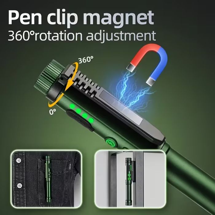 Ліхтар YEMAO YM-M45-XPG+COB(white+red+green), 1x14500/1xAA, ЗУ Type-C, магніт