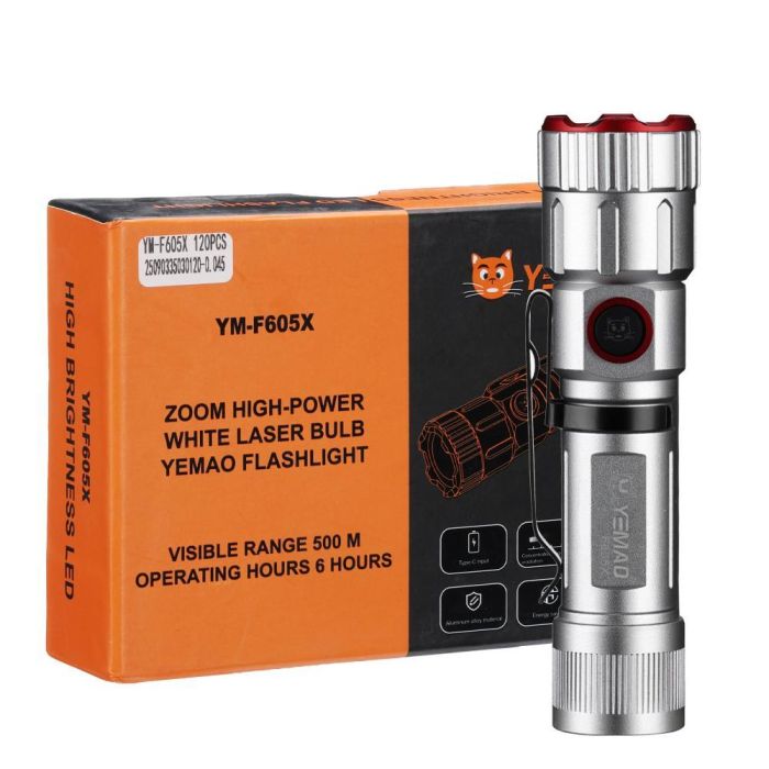 Ліхтар YEMAO YM-F605X-TG, 2x14500, ЗУ Type-C, zoom, магніт