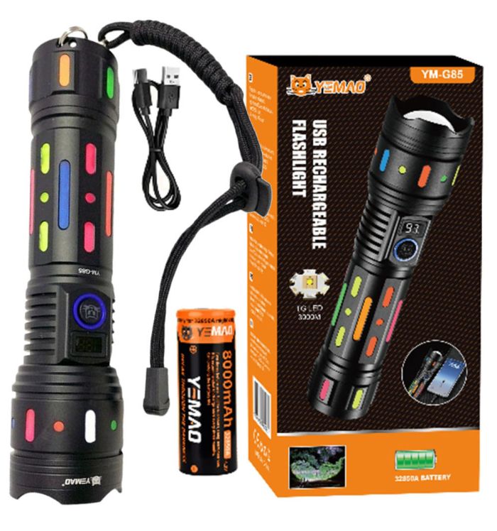 Ліхтар YEMAO YM-G85-TG, 1x32850, Power Bank, ЗУ Type-C, zoom