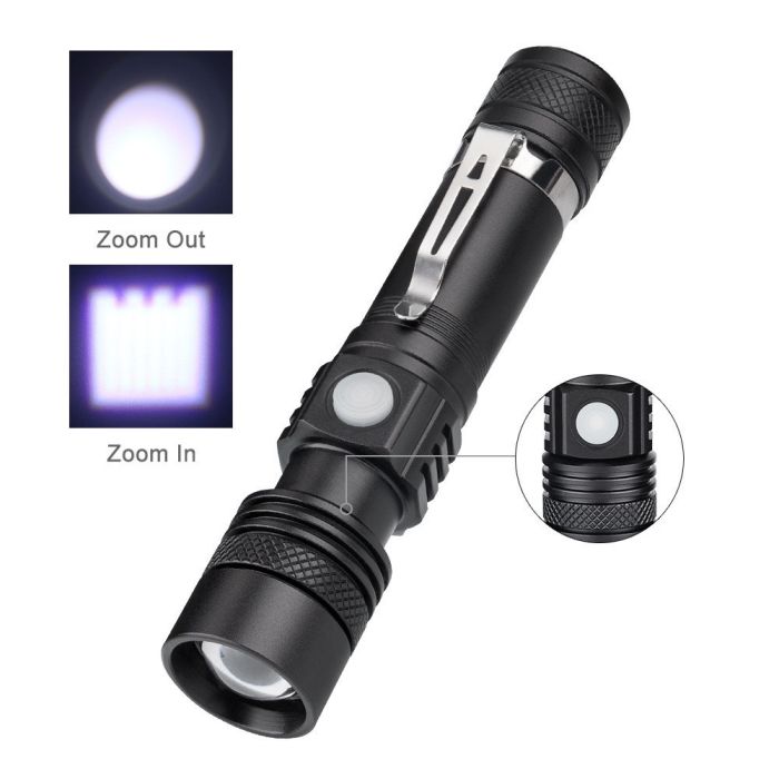 Ліхтар Police 802-T6, 1х18650, зажим, zoom, ЗУ microUSB, Box