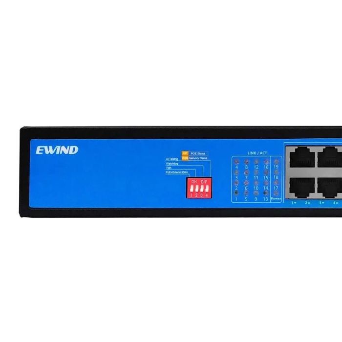 Некерований 19-портовий PoE-комутатор +2*GE+1*GF Ewind EW-S1919CF-AP з 16 портами PoE